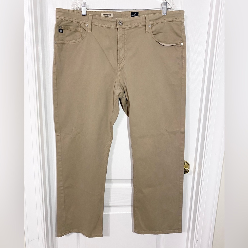 AG The Protege Straight Leg Jeans Pants Khaki 40/29 Short Adriano Goldschmied
